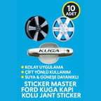 Sticker Master Ford Kuga Kapı Kolu Jant Sticker - 10 Adet