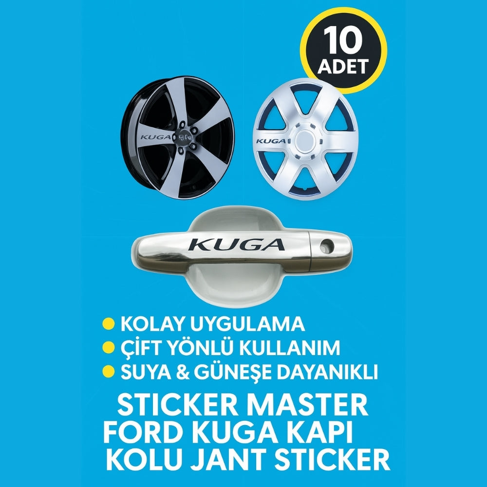 Sticker Master Ford Kuga Kapı Kolu Jant Sticker - 10 Adet