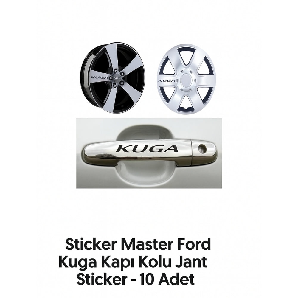 Sticker Master Ford Kuga Kapı Kolu Jant Sticker - 10 Adet