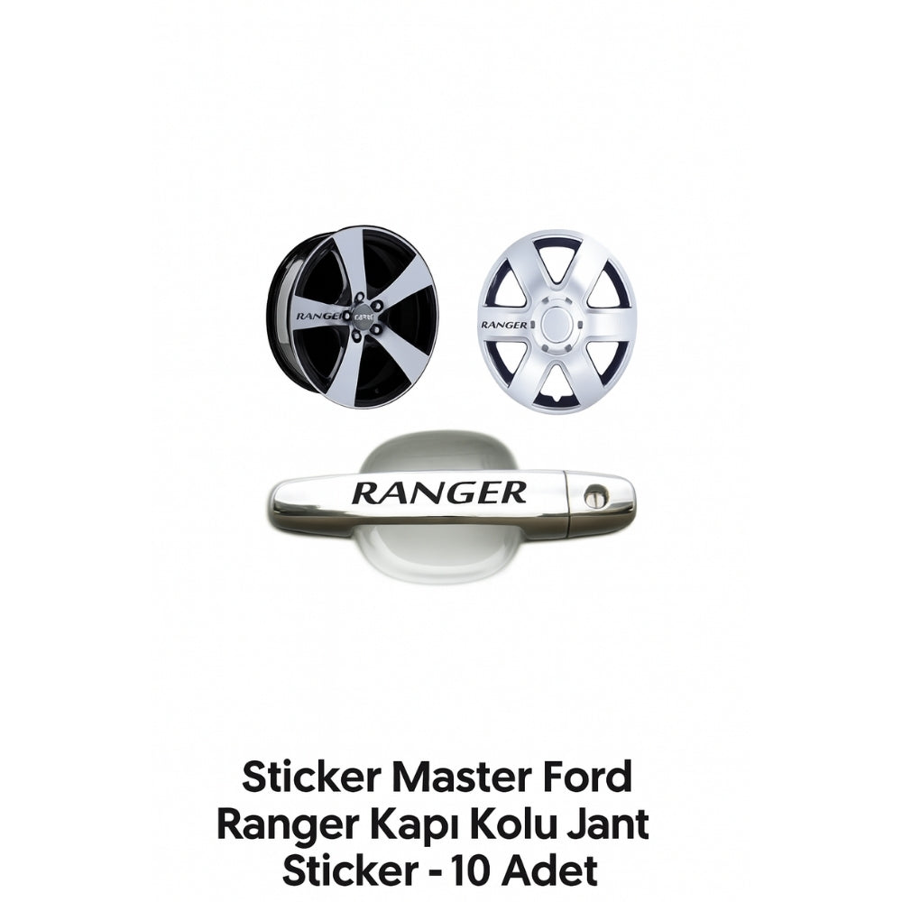 Sticker Master Ford Ranger Kapı Kolu Jant Sticker - 10 Adet