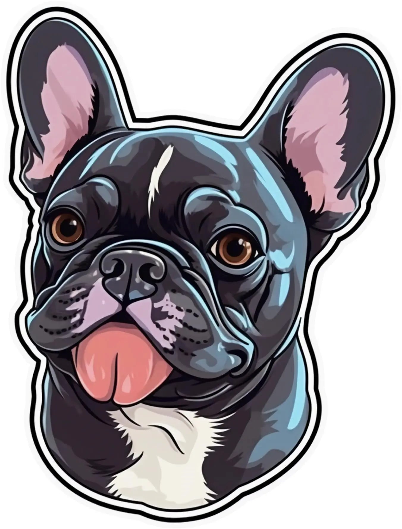 Sticker Master Fransız Bulldog Sticker Motor, Kask, Laptop, Araba, Oto Araç İçin Dayanıklı Etiket Decal
