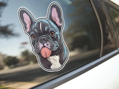 Sticker Master Fransız Bulldog Sticker Motor, Kask, Laptop, Araba, Oto Araç İçin Dayanıklı Etiket Decal