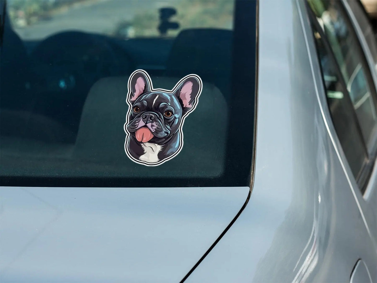 Sticker Master Fransız Bulldog Sticker Motor, Kask, Laptop, Araba, Oto Araç İçin Dayanıklı Etiket Decal