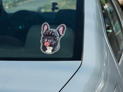 Sticker Master Fransız Bulldog Sticker Motor, Kask, Laptop, Araba, Oto Araç İçin Dayanıklı Etiket Decal
