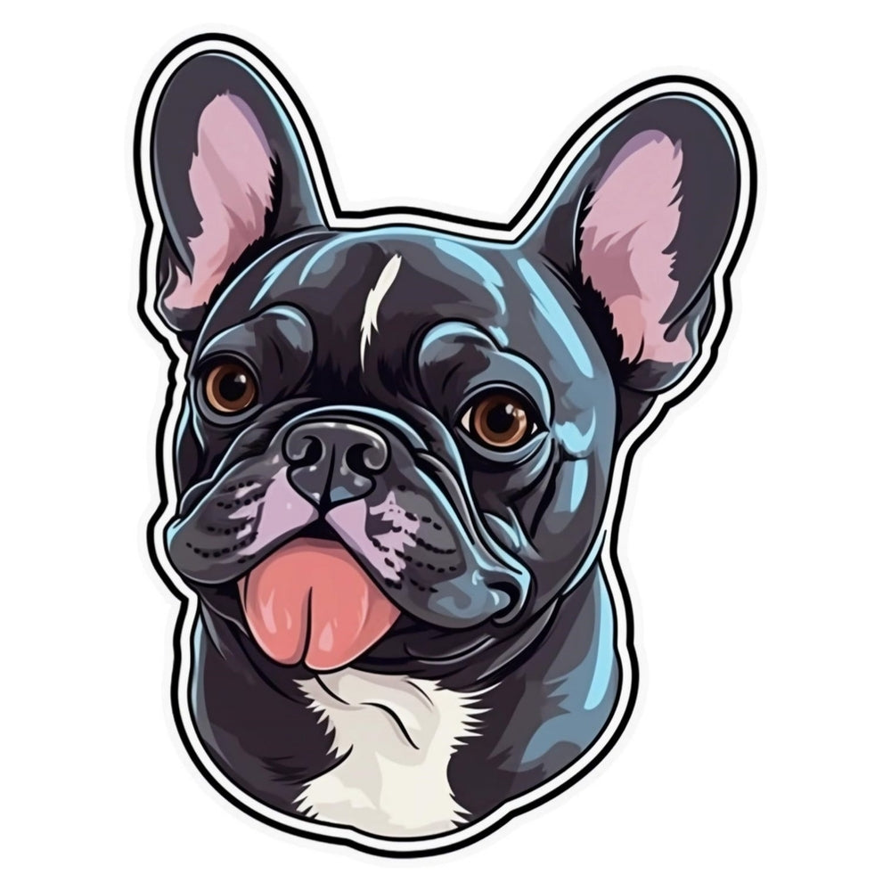 Sticker Master Fransız Bulldog Sticker Motor, Kask, Laptop, Araba, Oto Araç İçin Dayanıklı Etiket Decal 15 Cm