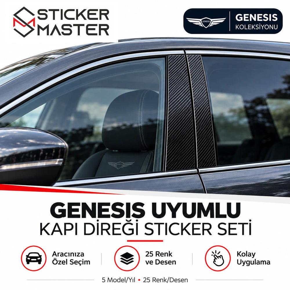 Genesis B sütunu kapı direği sticker seti temsili uygulama