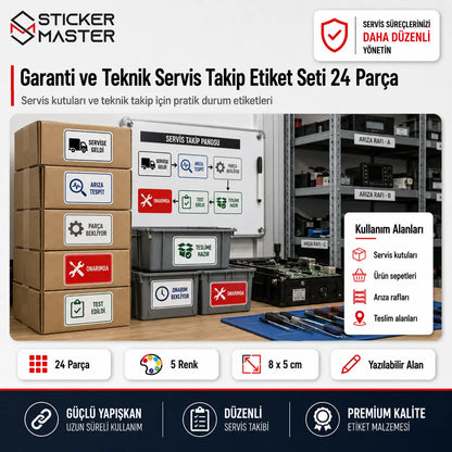 Garanti ve Teknik Servis Takip Etiket Seti 24 Parca
