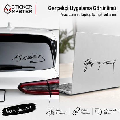 Gazi M. Kemal ve K. Ataturk Imza Sticker Seti renkler ads