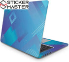 Geometrik Desenli Mavi Geçişli Laptop Sticker Seti | Sticker Master