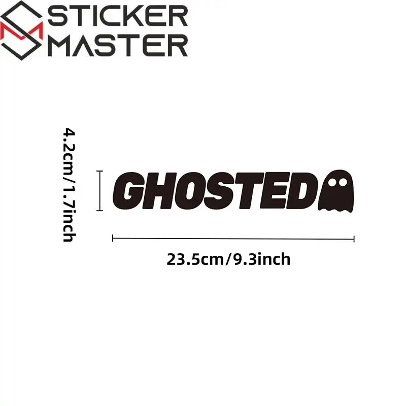 Ghosted Sticker | Hayalet İkonlu JDM Tarzı Yazı Decal (23.5 cm) Sticker Master
