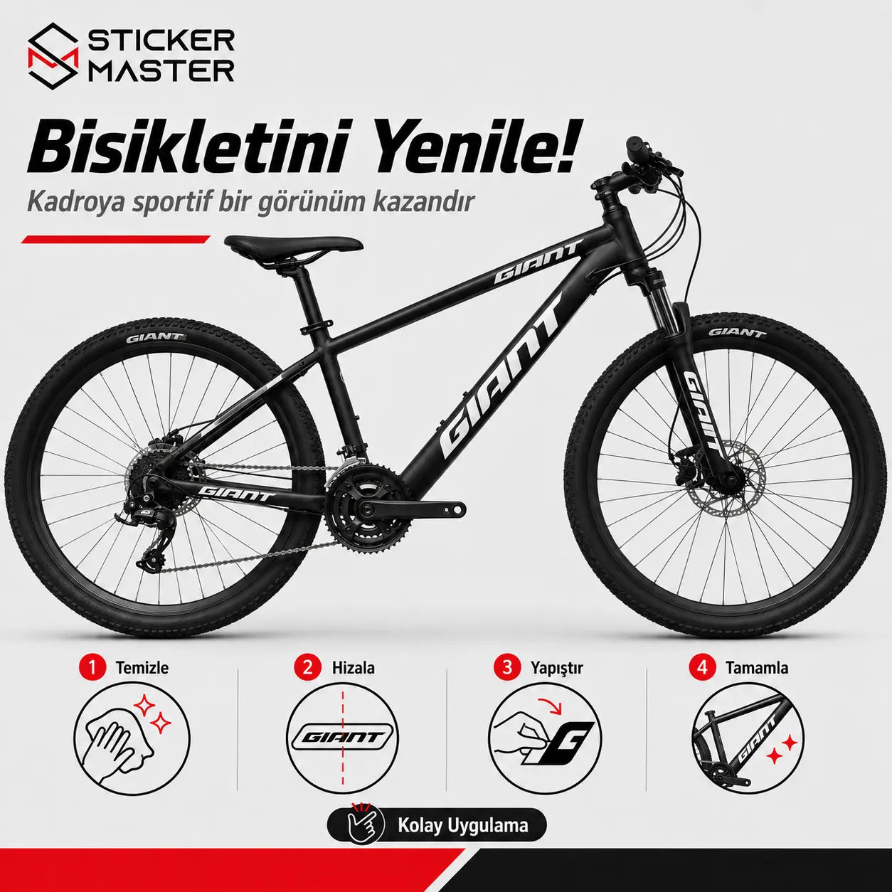 Giant Bisiklet Sticker Seti | Kadro Yenileme Etiketi | Sticker Master  ads