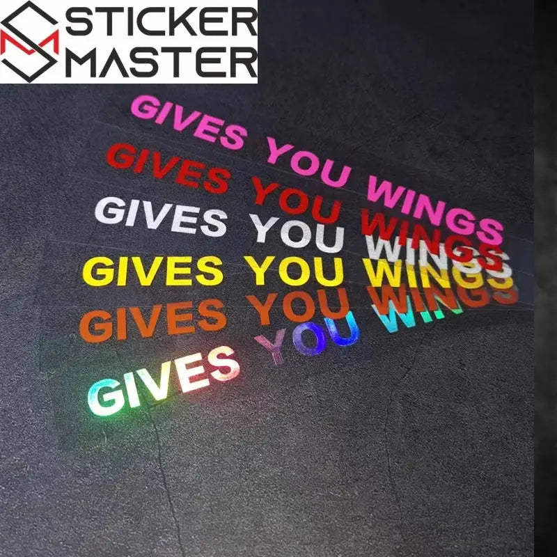 Gives You Wings Sticker | Motosiklet Kask ve Vizör İçin Kanatlandıran Decal (15x1 cm) Sticker Master