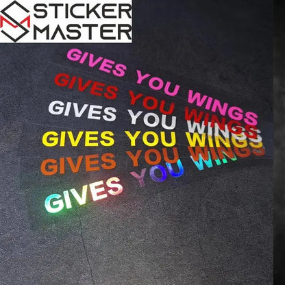 Gives You Wings Sticker | Motosiklet Kask ve Vizör İçin Kanatlandıran Decal (15x1 cm) Sticker Master