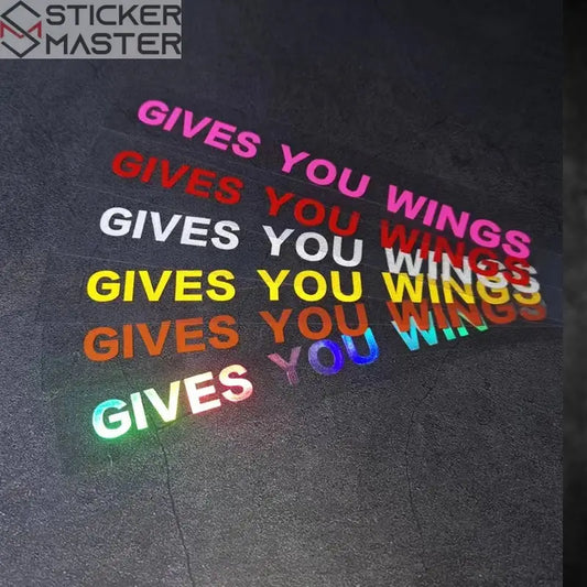 Gives You Wings Sticker | Motosiklet Kask ve Vizör İçin Kanatlandıran Decal (15x1 cm) Sticker Master