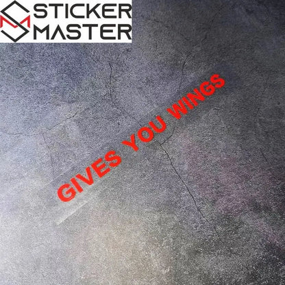 Gives You Wings Sticker | Motosiklet Kask ve Vizör İçin Kanatlandıran Decal (15x1 cm) Sticker Master