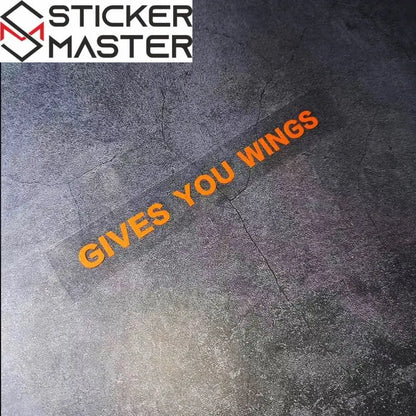 Gives You Wings Sticker | Motosiklet Kask ve Vizör İçin Kanatlandıran Decal (15x1 cm) Sticker Master
