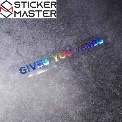 Gives You Wings Sticker | Motosiklet Kask ve Vizör İçin Kanatlandıran Decal (15x1 cm) Sticker Master