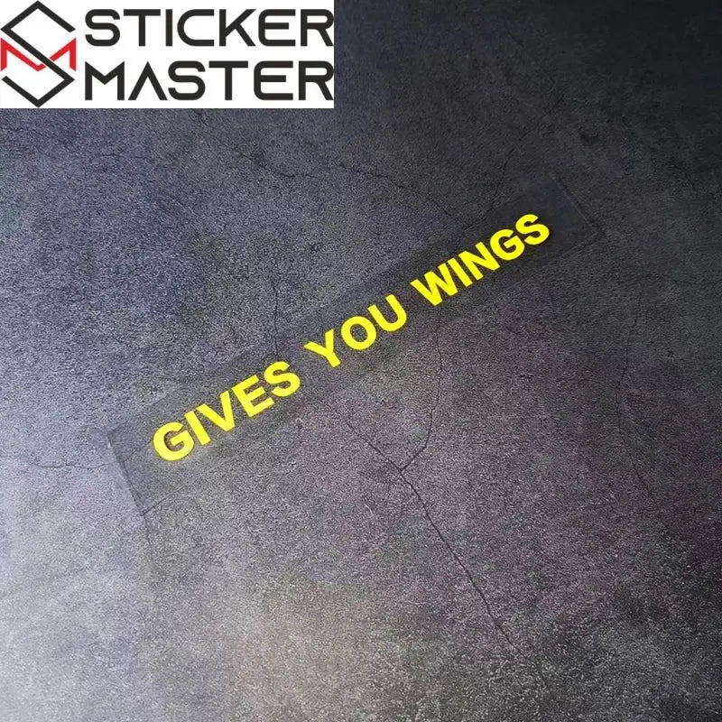 Gives You Wings Sticker | Motosiklet Kask ve Vizör İçin Kanatlandıran Decal (15x1 cm) Sticker Master