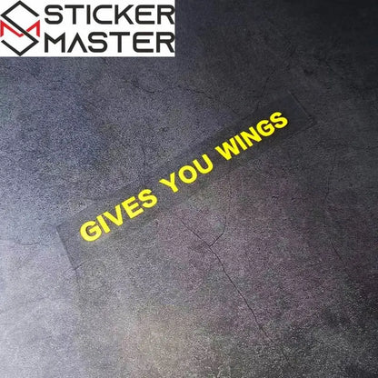 Gives You Wings Sticker | Motosiklet Kask ve Vizör İçin Kanatlandıran Decal (15x1 cm) Sticker Master
