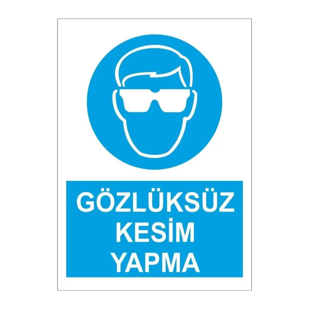 Sticker Master Gözlüksüz Kesim Yapma Uyarı Levhası Sticker Sticker Master