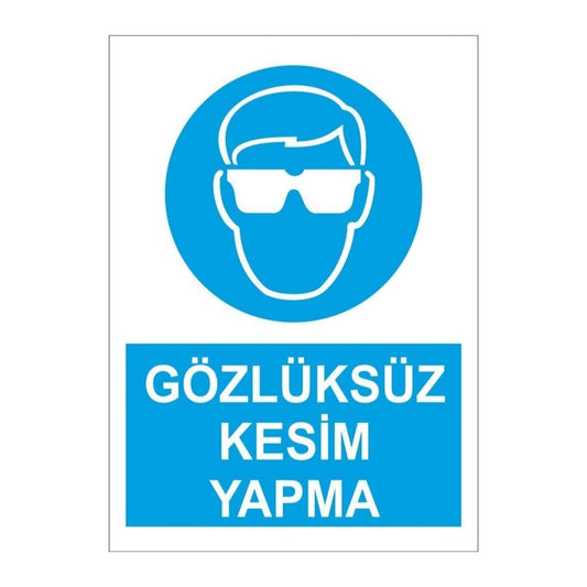 Sticker Master Gözlüksüz Kesim Yapma Uyarı Levhası Sticker
