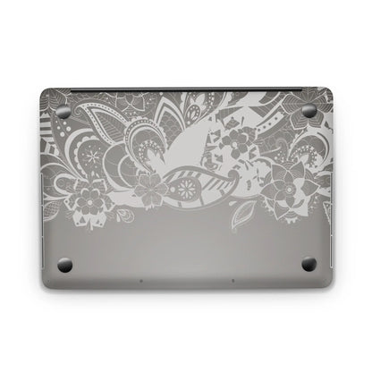 Sticker Master Gray Floral Evrensel Sticker Dizüstü Bilgisayar Vinil Sticker Decal 12" 13" 13.3" 14" 15" 15.4" 15.6 inç Dizüstü Bilgisayar Çıkartma Koruyucu Macbook Asus Acer Hp Lenovo Huawei Dell İçin - Sticker Master