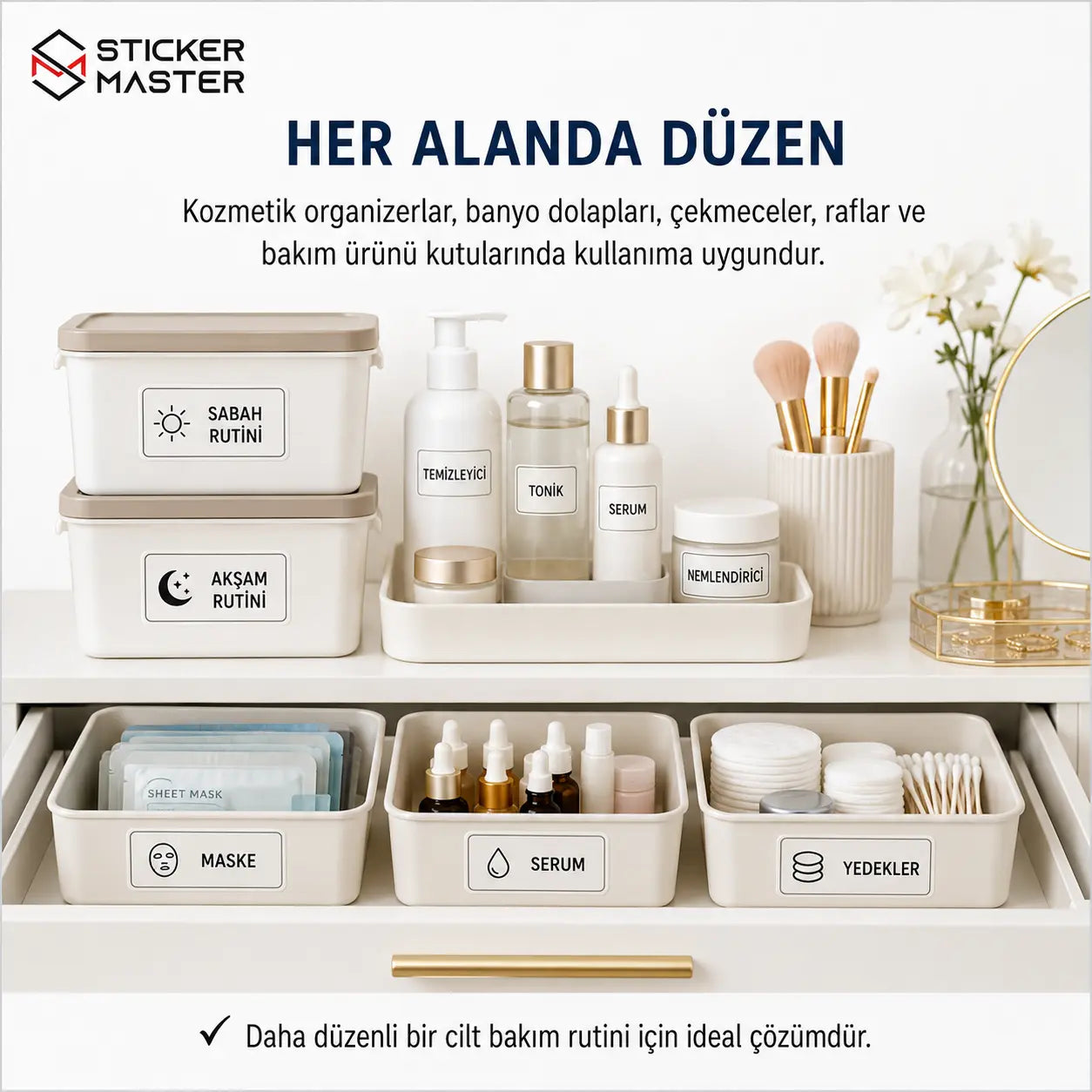 Gunluk Cilt Bakim Rutini Takip Etiket Seti 24 Parca