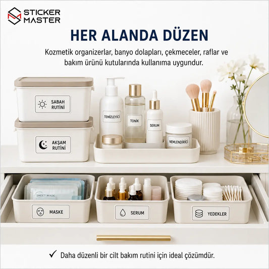 Gunluk Cilt Bakim Rutini Takip Etiket Seti 24 Parca