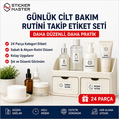 Gunluk Cilt Bakim Rutini Takip Etiket Seti 24 Parca ads