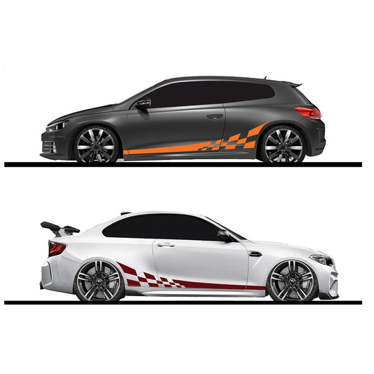 Sticker Master Yarış Çizgili Damalı Bayrak Araba Sticker Seti (2 Adet)