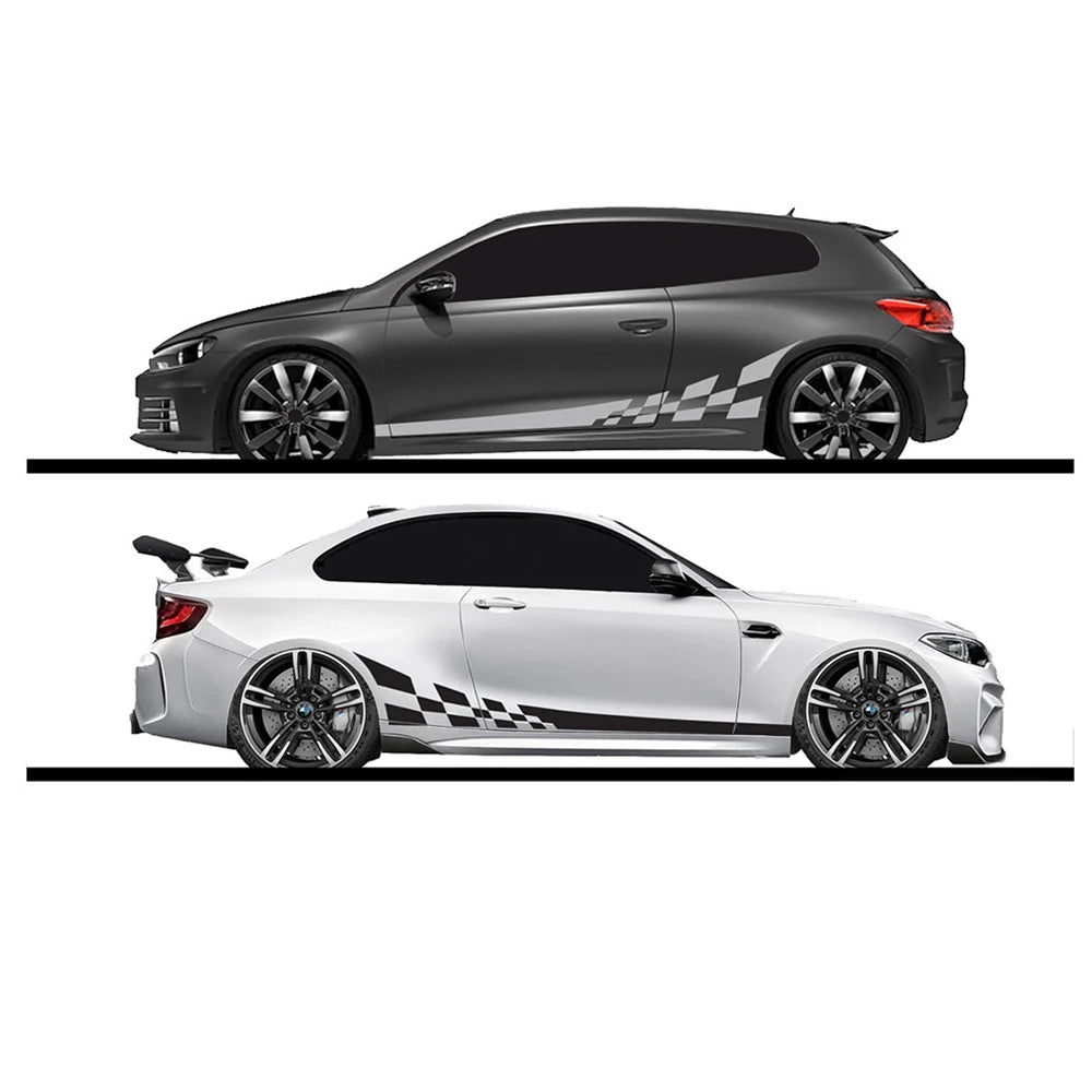 Sticker Master Yarış Çizgili Damalı Bayrak Araba Sticker Seti (2 Adet)