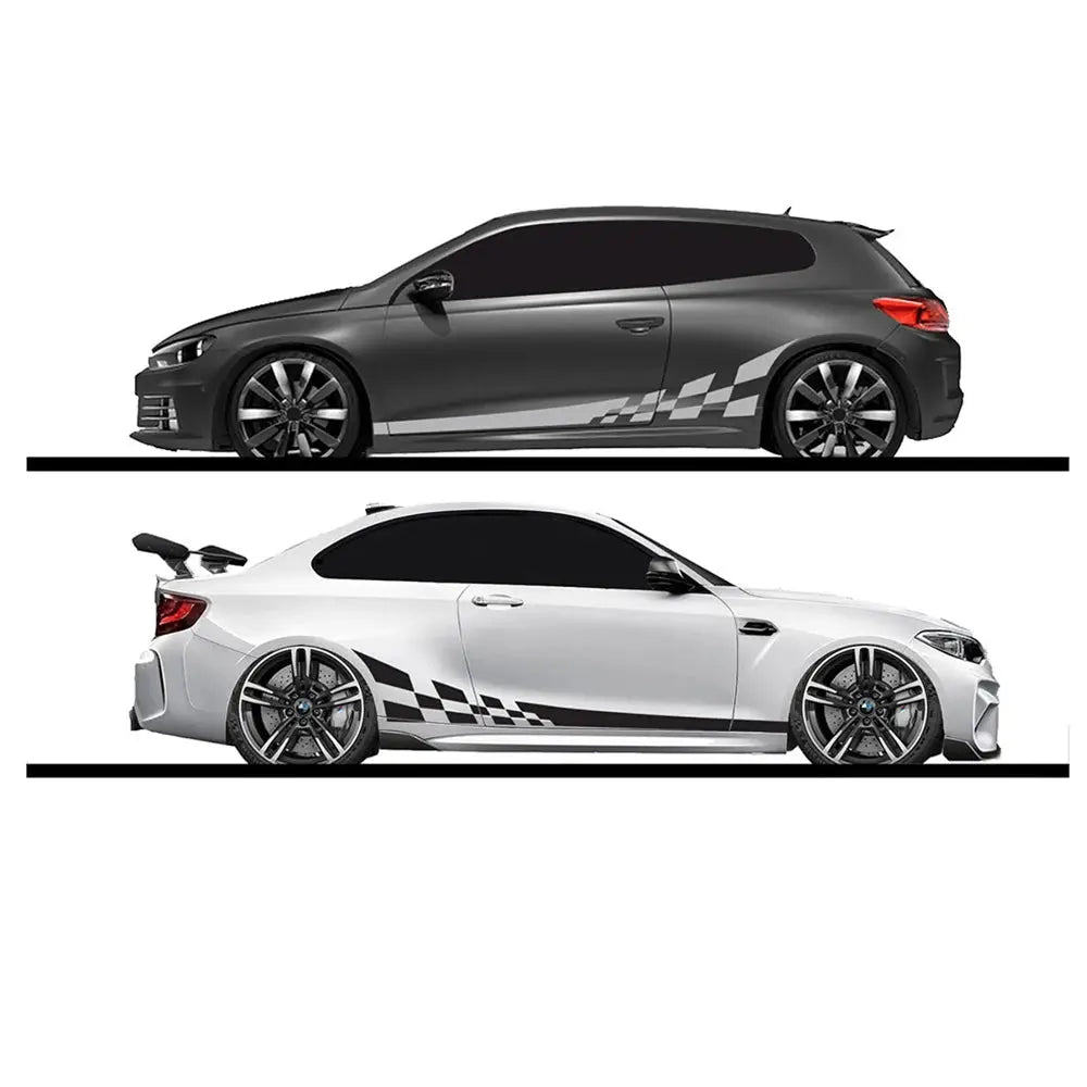 Sticker Master Yarış Çizgili Damalı Bayrak Araba Sticker Seti (2 Adet) Sticker Master