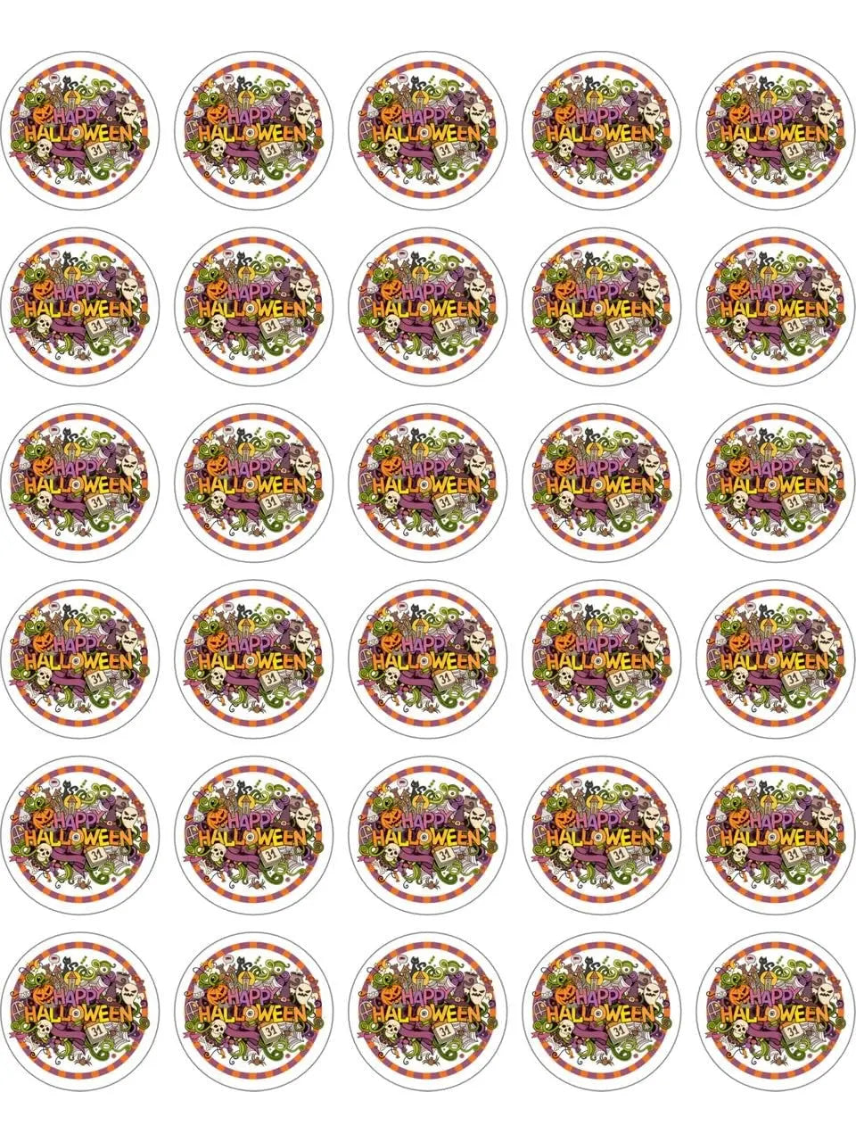 Sticker Master Happy Halloween Yılbaşı Sticker 40 Adet 5 Cm Etiket Yapışkanlı