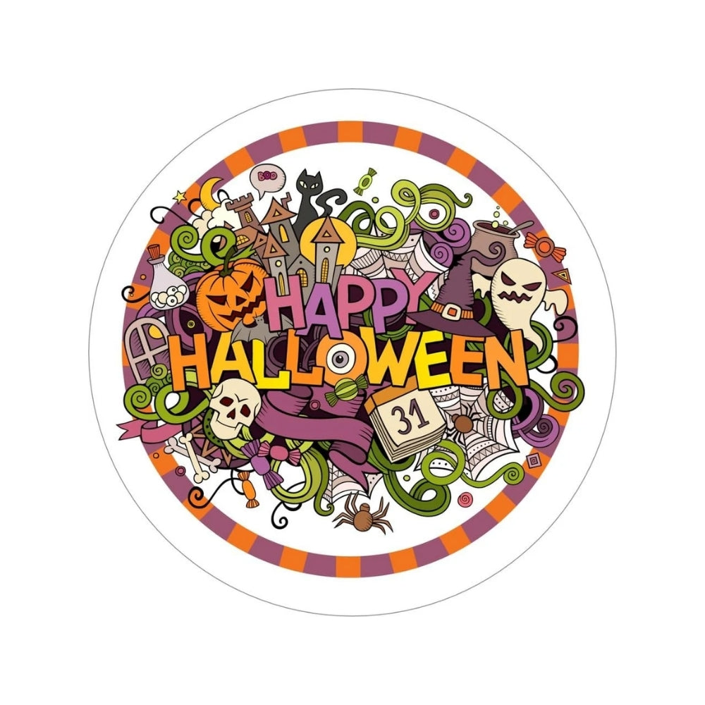 Sticker Master Happy Halloween Yılbaşı Sticker 40 Adet 5 Cm Etiket Yapışkanlı