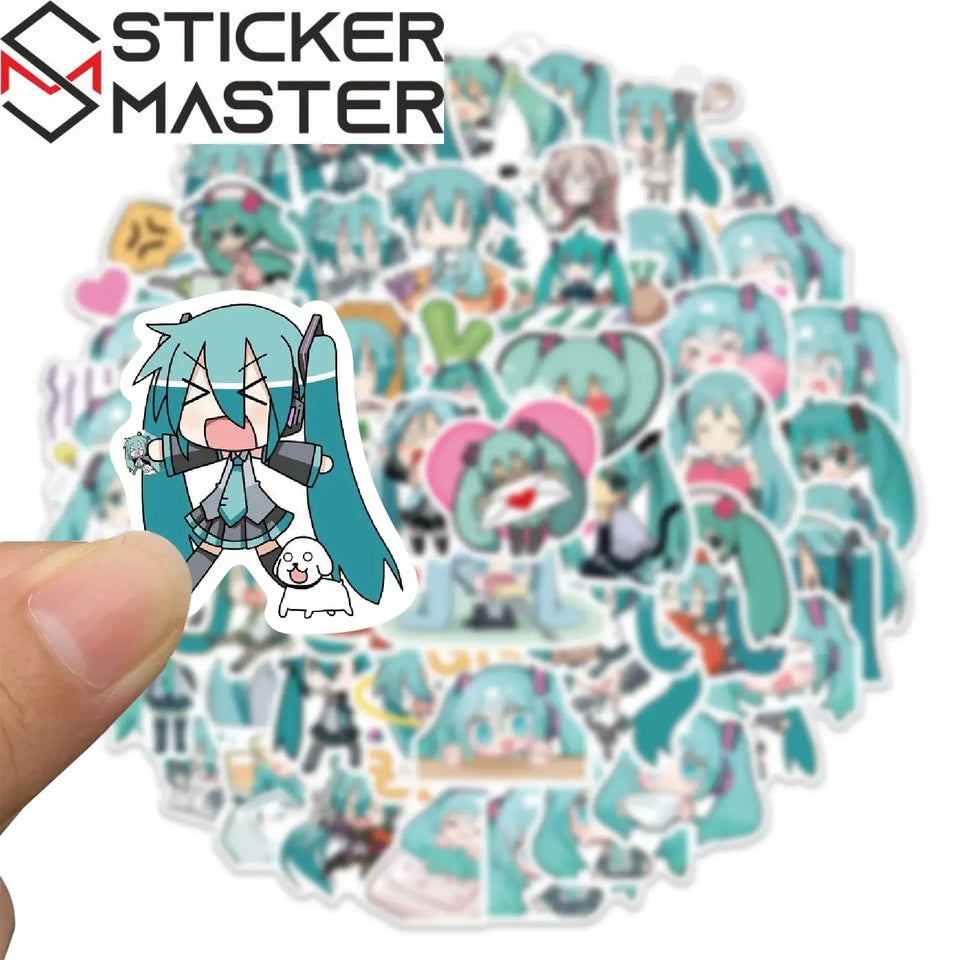 Hatsune Miku Sticker Seti (50 Adet) | Chibi & Anime - Sticker Master