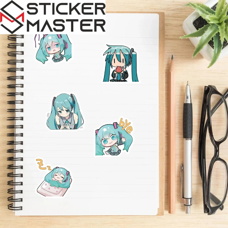 Hatsune Miku Sticker Seti (50 Adet) | Chibi & Anime - Sticker Master