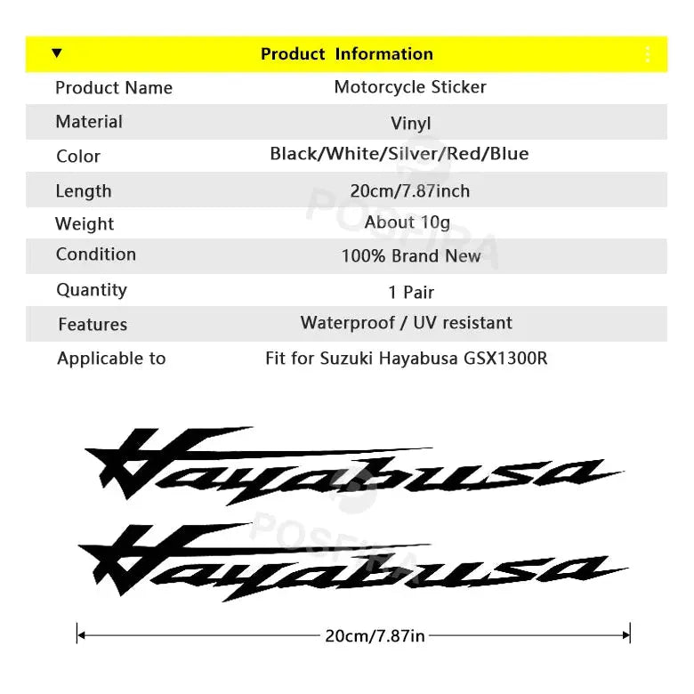 Hayabusa Yazı Tipi Sticker Seti