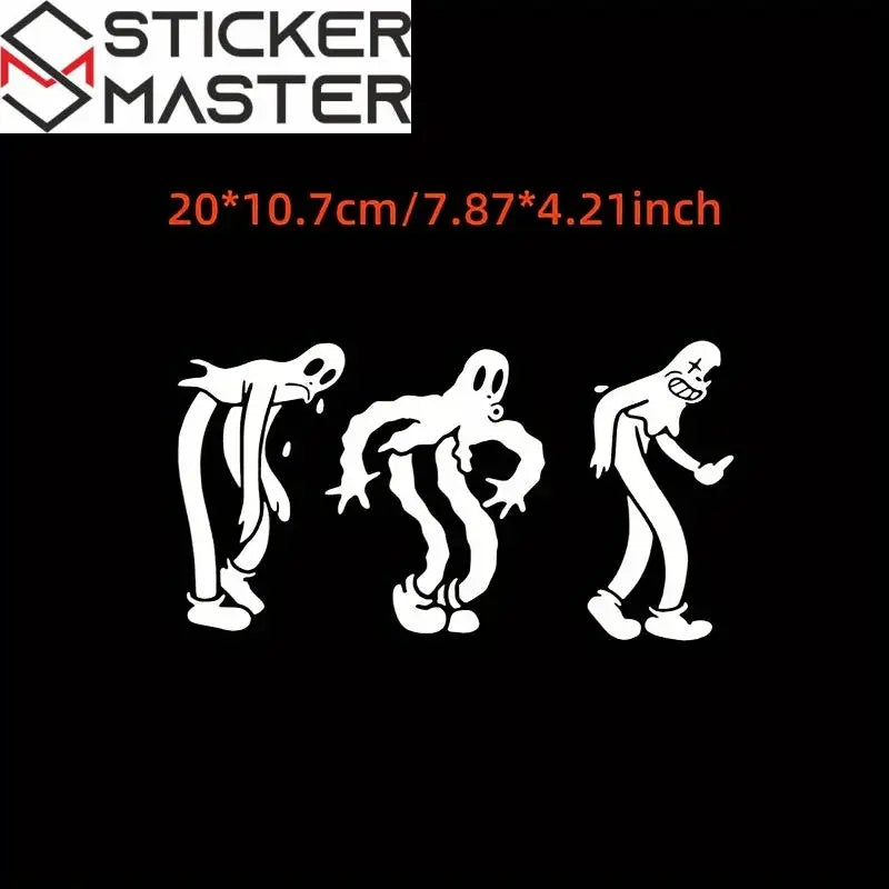 Hayalet Sticker | Ghostmane Tarzı Yürüyen 3'lü Oto Decal (20 cm) - Sticker Master