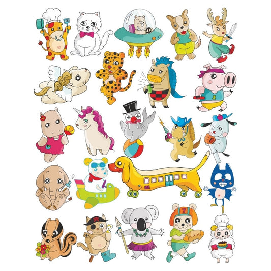 Sticker Master Hayvanlar Çocuk Odası Sticker | Renkli ve Eğlenceli Karakterler