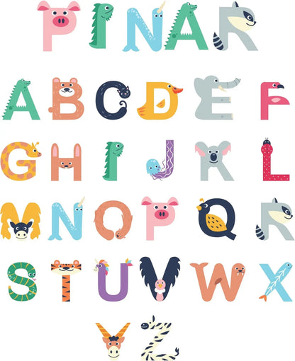Sticker Master Sevimli Hayvanlı Harfler Dekoratif Bebek Çocuk Odası Duvar Etiket Sticker