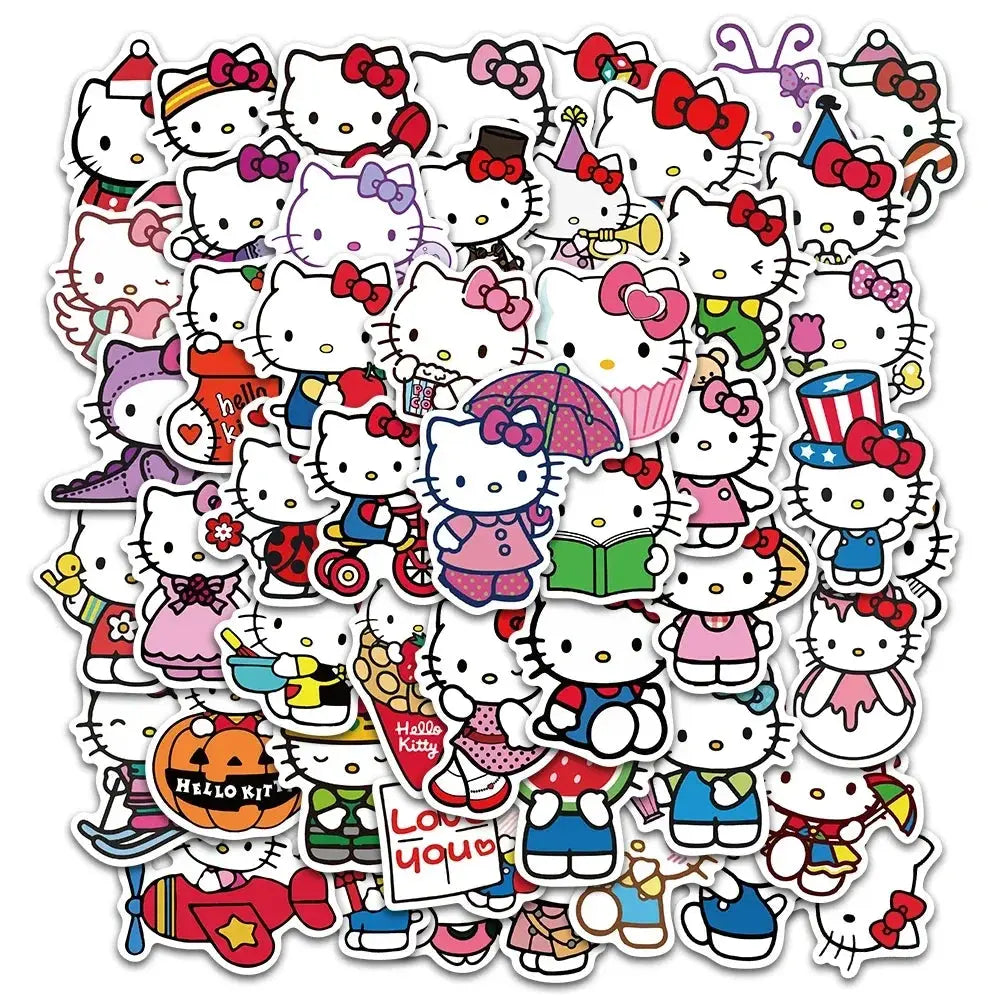 Hello Kitty ve Kuromi Sticker Seti | 50 Adet Suya Dayanıklı Sanrio Çıkartma Paketi Sticker Master