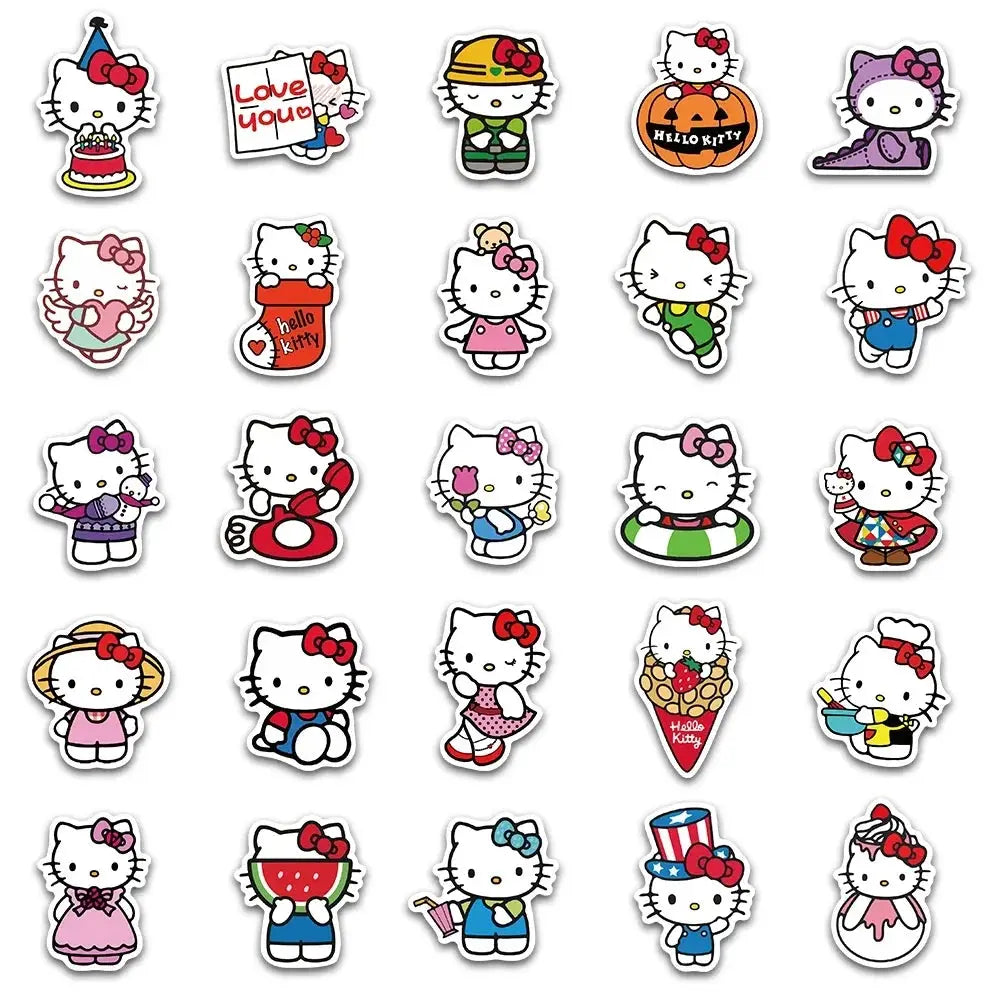 Hello Kitty ve Kuromi Sticker Seti | 50 Adet Suya Dayanıklı Sanrio Çıkartma Paketi Sticker Master