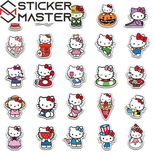 Hello Kitty ve Kuromi Sticker Seti | 50 Adet Suya Dayanıklı Sanrio Çıkartma Paketi Sticker Master