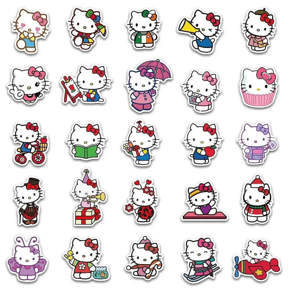 Hello Kitty ve Kuromi Sticker Seti | 50 Adet Suya Dayanıklı Sanrio Çıkartma Paketi Sticker Master