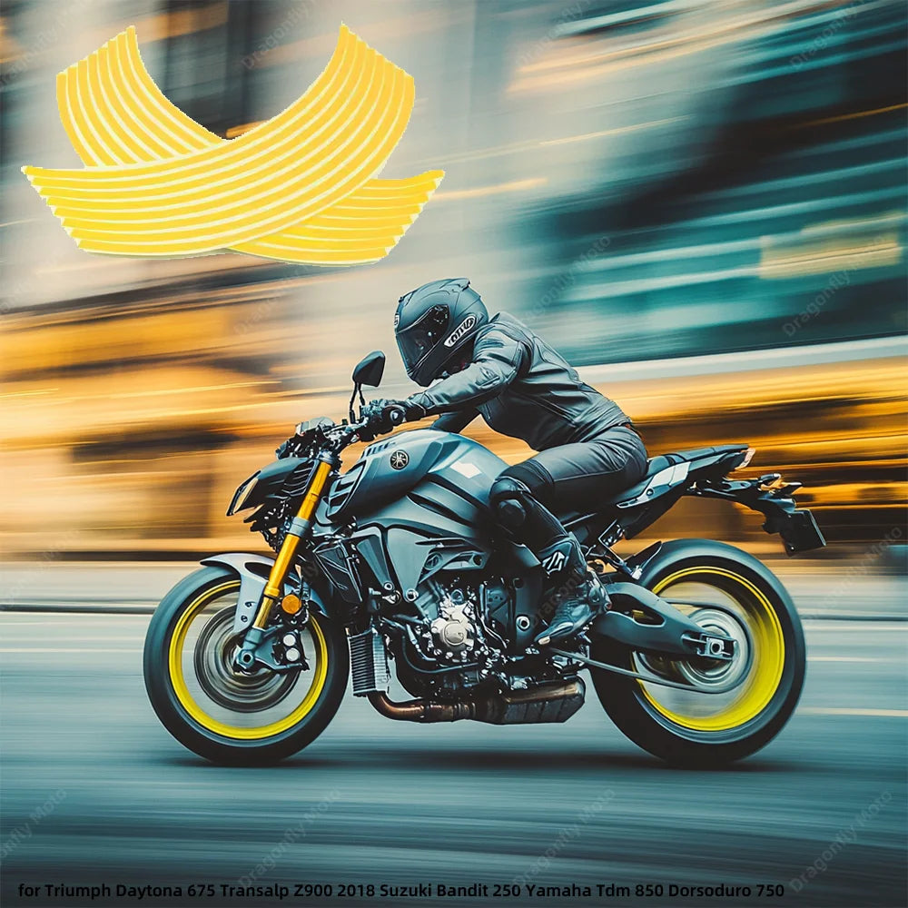 Her Modelle Uyumlu Reflektif Motosiklet Jant Şeridi Seti | Premium Çıkartma