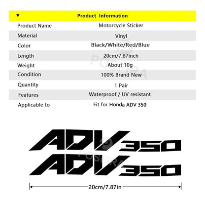Honda ADV 350 Sticker Yan Grenaj Yazısı Logo | Sticker Master - Sticker Master