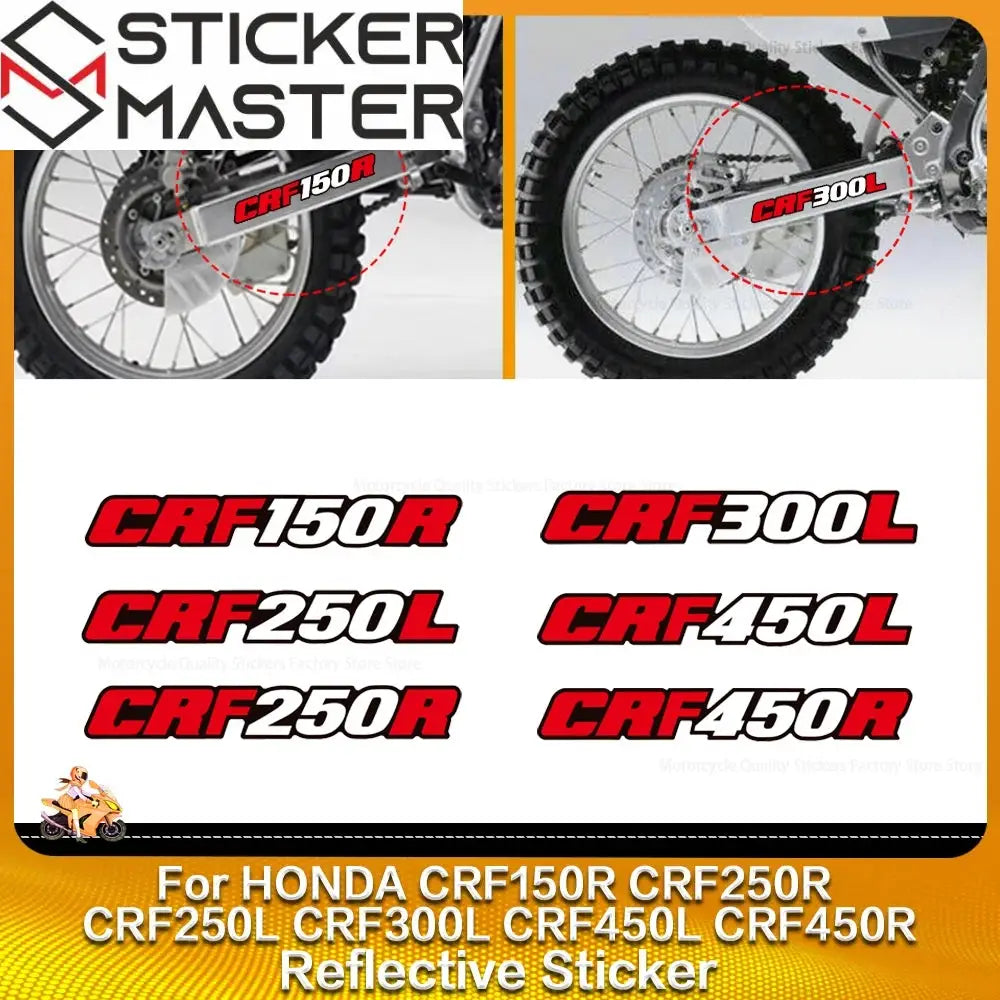 Honda CRF Sticker | Arka Maşa ve Zincir Koruma Decal Seti (23 cm) Sticker Master