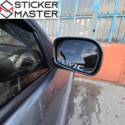 Honda Civic Ayna Sticker | Hologram ve Renkli JDM Decal Seti (2 Adet) Sticker Master