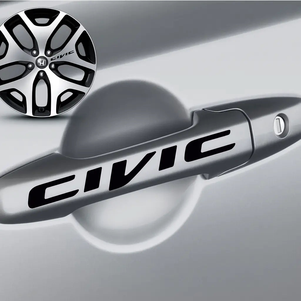 Sticker Master Honda Civic Kapı Kolu Jant Sticker Oto Araç Çıkartma Etiket 8 Adet Sticker Master
