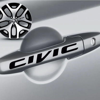 Sticker Master Honda Civic Kapı Kolu Jant Sticker Oto Araç Çıkartma Etiket 8 Adet Sticker Master